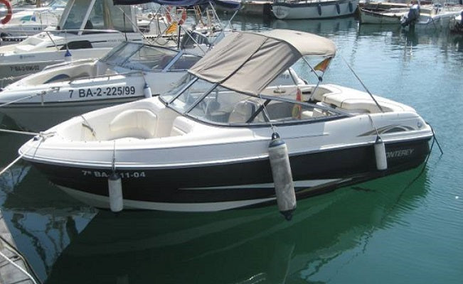 Monterey Boats 180 Edge Bowrider Sunbrella Taupe Tweed Convertible Aft Curtain IN1-10400-A32