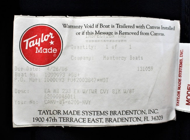 Monterey Boats 233 Explorer W/ Tower Captains Navy Bimini Canvas Kit 62000046011