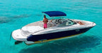 Monterey Boats 278 Super Sport Sunbrella Jet Black w/ Electric Bimini Top Tower Canvas SN1-3EL1A0-A08