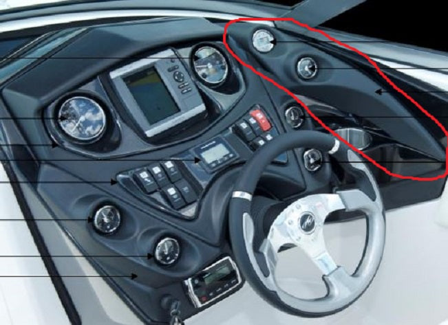 Monterey Boats Black Vinyl Right Side Gauge Panel Blank