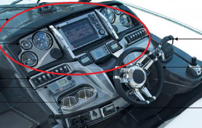 Monterey Boats SportsYachts Brushed Pewter & Black Vinyl Gauge & GPS Dash Panel Blank 60251047-00-PANL