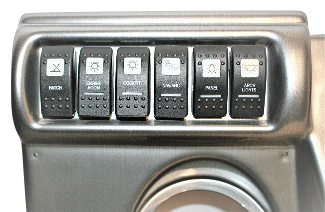 Monterey Boats SportsYachts Brushed Pewter Helm Switch Dash Panel 60253627-00-PANL