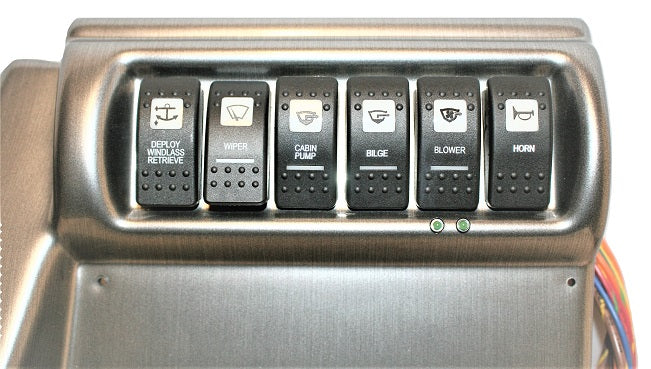 Monterey Boats SportsYachts Brushed Pewter Helm Switch Dash Panel 60253627-00-PANL