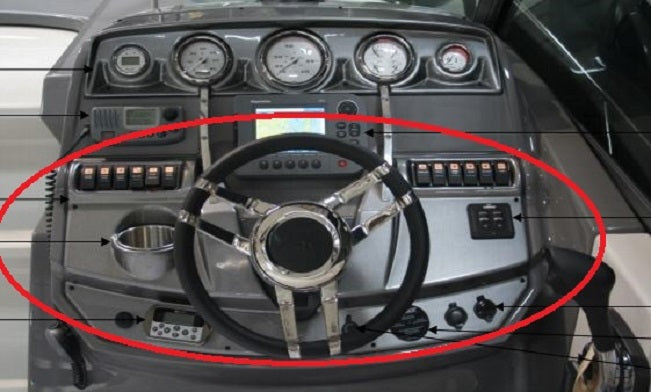 Monterey Boats SportsYachts Brushed Pewter Helm Switch Dash Panel Blank 60253627-00-PANL