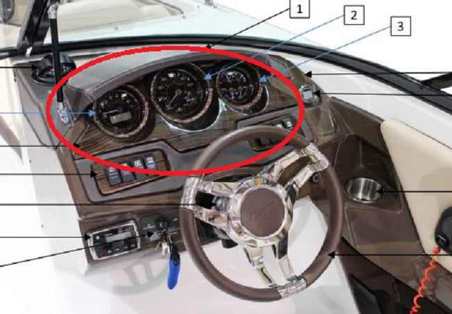 Monterey Boats/Pacer Marine Zebra Grain Anniversary Center GPS & Gauge Panel Blank 60252007-00-PANL