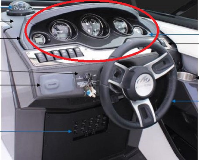 Monterey Boats/Pacer Marine Zebra Grain Anniversary Center Gauge Panel Blank 60252006-00-PANL