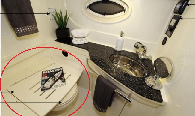 Monterey Boats Starboard Angled Off-White Shower Seat 45907016-01-SEAT