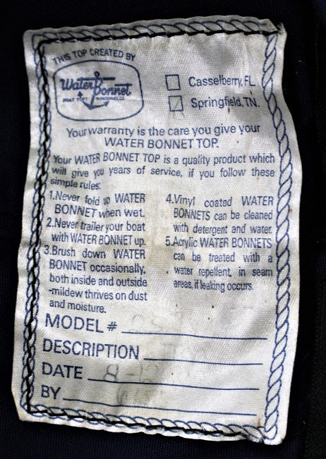 Monterey Boats Captains Navy Bimini Top Canvas Only