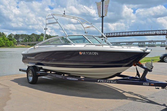 Monterey Boats 194 FS Bowrider w/ Tower Sunbrella Jet Black Bimini Top Kit 64790048011