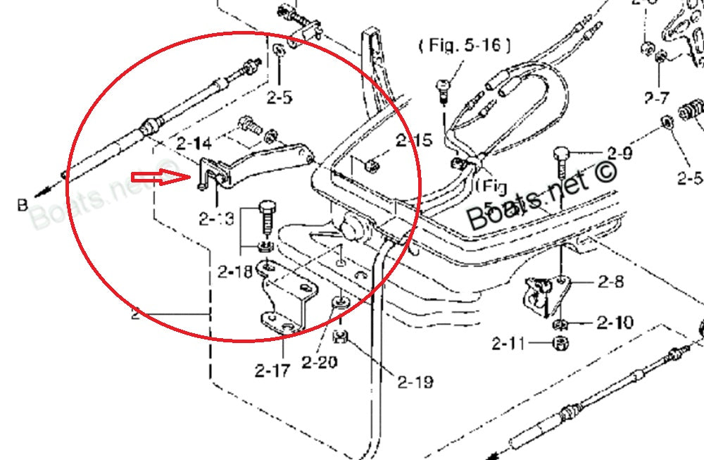 Nissan/Tohatsu Clutch Cable Clip Stay Assembly 350-83870-0