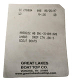 Scout Boats 222 Abaco Sunbrella Jet Black Bimini Drop Curtain AB SN1-31400-A08