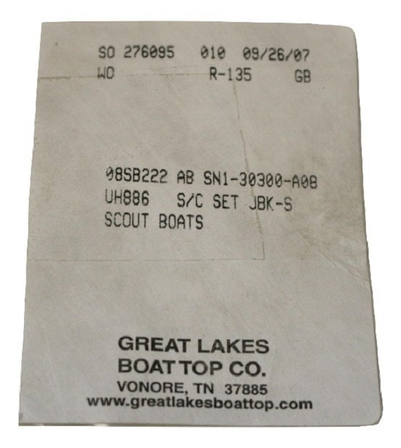 Scout Boats 222 Abaco Sunbrella Jet Black Bimini Side Curtain Set AB SN1-30300-A08