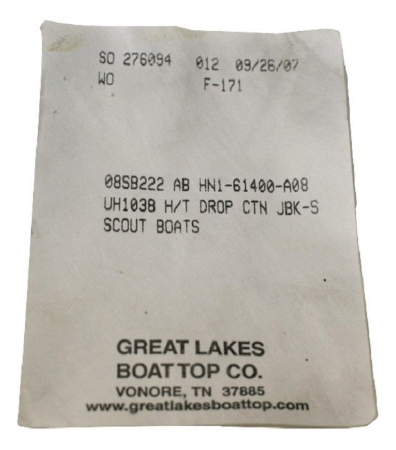 Scout Boats 222 Abaco Sunbrella Jet Black Hard Top Drop Curtain AB HN1-61400-A08