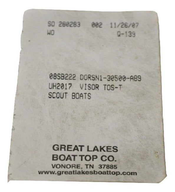 Scout Boats 222 Dorado Sunbrella Toast Tweed Bimini Visor DORSN1-30500-A89