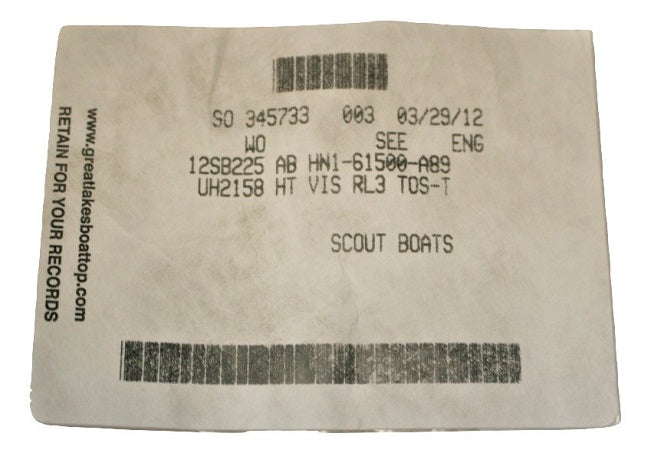 Scout Boats 225 Abaco Sunbrella Toast Tweed Hard Top Visor AB HN1-61500-A89