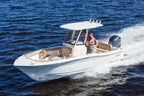 Scout Boats 235 CC SportFish Sunbrella Royal Blue Tweed T-Top Canvas