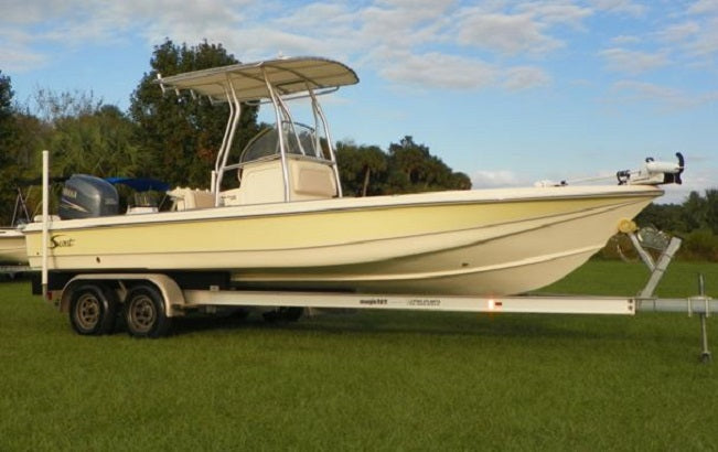 Scout Boats 240 Bay Scout w/ Outriggers Cream Stamoid T-Top Canvas 101068500