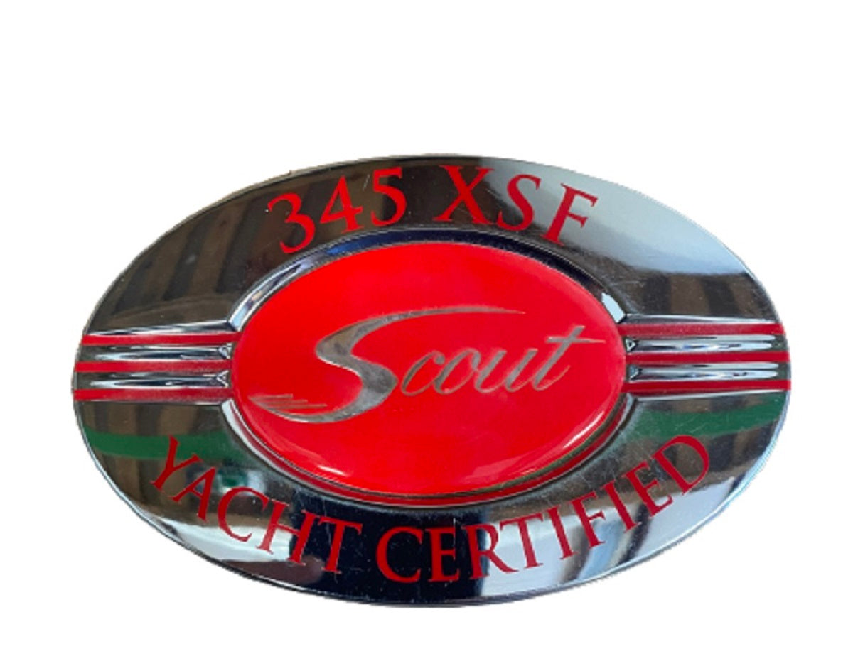 Scout Boats 345 XSF Yacht Certified Chromax Designator Logo Sticker Decal (1 Pair) HW1432