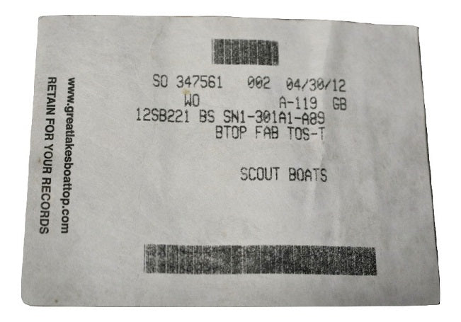 Scout Boats 201 Bay Scout Sunbrella Toast Tweed Bimini Top Canvas BS SN1-301A1-A89