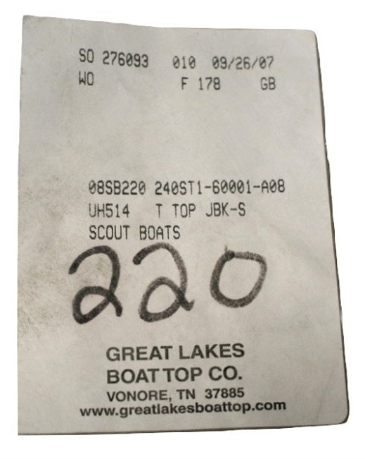 Scout Boats 220 Bay Scout Sunbrella Toast Tweed T-Top Canvas 240 ST1-60001-A08