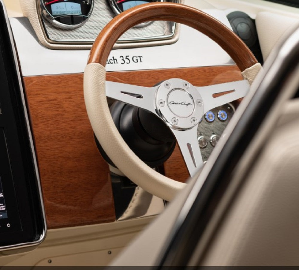 Chris Craft Launch 35 GT High Gloss Teak Helm Dash Panel