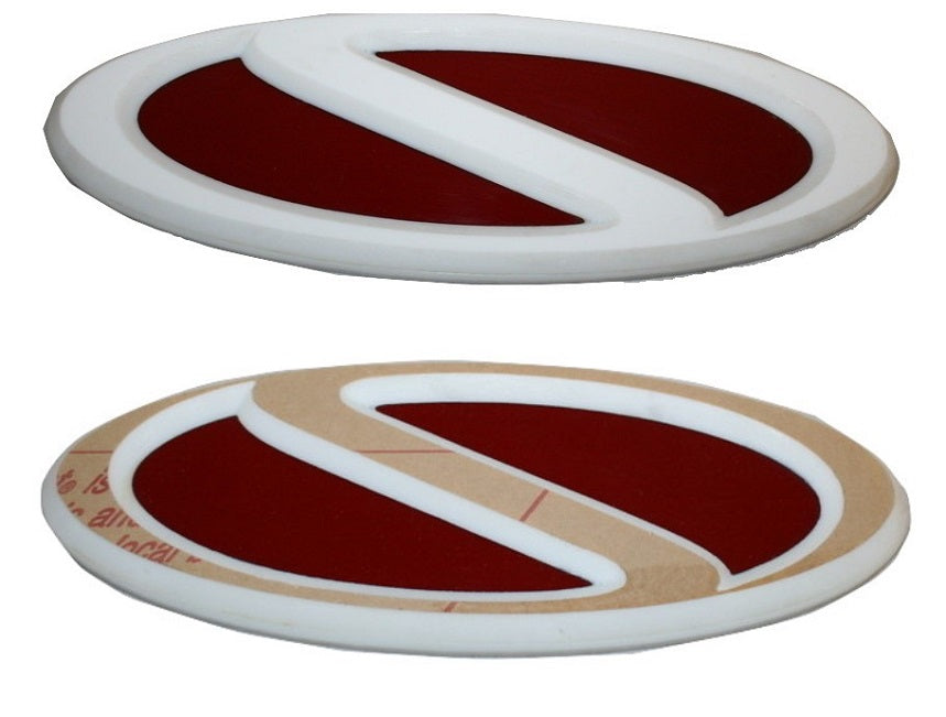 SeaForce IX Boats White Acrylic Logo Emblem Pair