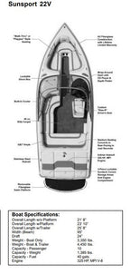 Skiers Choice 2005 Supra Sunsport 22V w/ Tower Sunbrella Cadet Gray Cockpit Cover SC105311