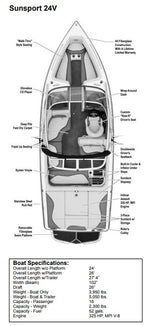 Skiers Choice 2008 Supra SunSport 24V Sunbrella Captains Navy Bimini Top w/ Boot Kit SUNSPVN1-3H0AA-A26