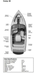 Skiers Choice 2003 Supra Competition w/ Tower Poly-Cotton Gray Mooring Boat Cover SC104296