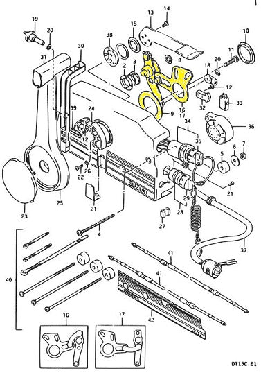 Suzuki Control Box Throttle Arm Plate Assembly 67220-95630