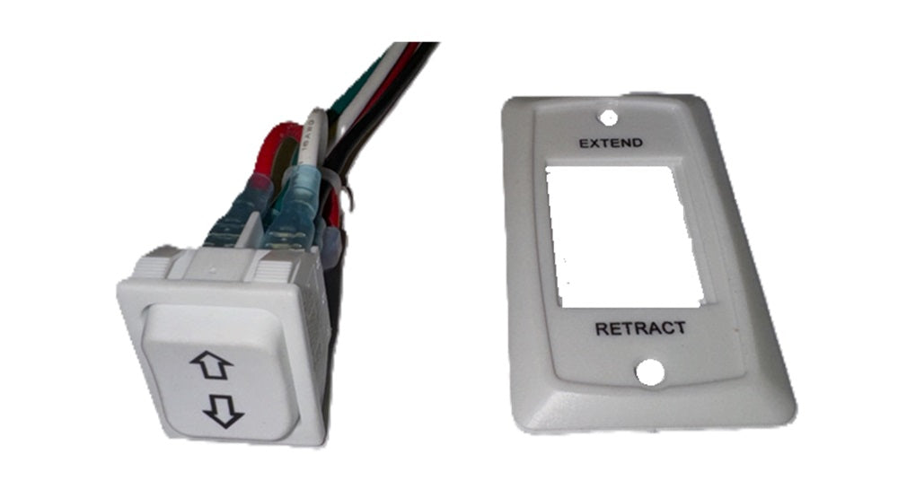 Lippert Electric Jack Plate White Rocker Power Switch w/ Harness LC144214