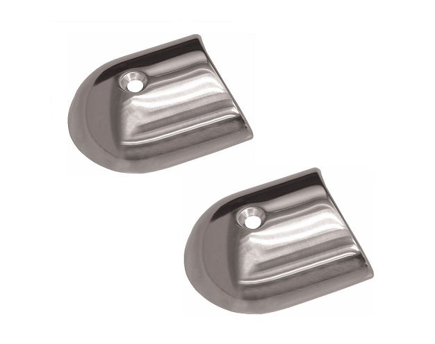 Orcas Marine 1 5/8" Polished Stainless Steel Rub Rail End Cap 9036210 (Set of 2)