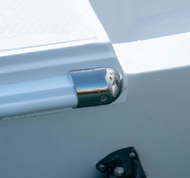 Orcas Marine 1 5/8" Polished Stainless Steel Rub Rail End Cap 9036210 (Set of 2)