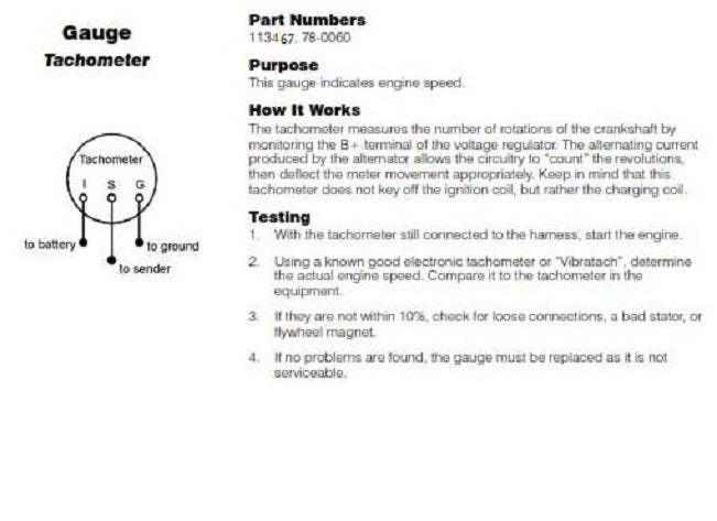 Teleflex/Toro 0-4000 RPM Mower Tractor Tachometer Gauge 78-0060