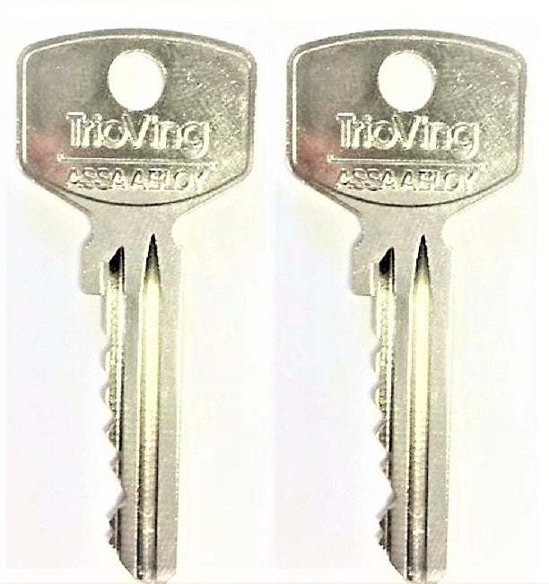 TrioVing Lock Chrome Plated Brass Spare Key Pair