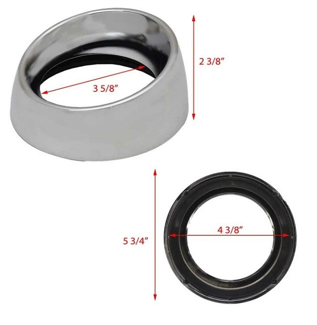 Veethree Instruments 5" Silver Eyebrow Gauge Bezel Kit 69270K