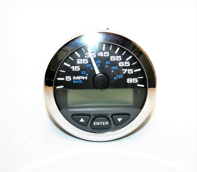 Veethree Instruments J1939 Plug Style Chrome Bezel 0-90 MPH Speedometer Gauge w/ Digital Trip 780808SDFB