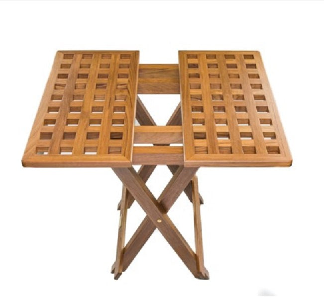 WhiteCap Teak Grate Top Fold/Stow Away Table WT-60030