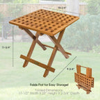 WhiteCap Teak Grate Top Fold/Stow Away Table WT-60030