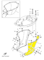 Yamaha Port Side Bottom Cowling Apron 69J-42741-00-8D