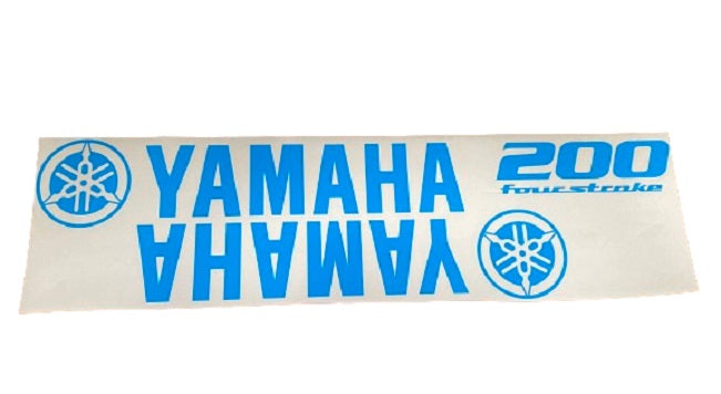 Yamaha Marine 200 Four Stroke Azure Blue Cowling Decal (3 pc.) Set