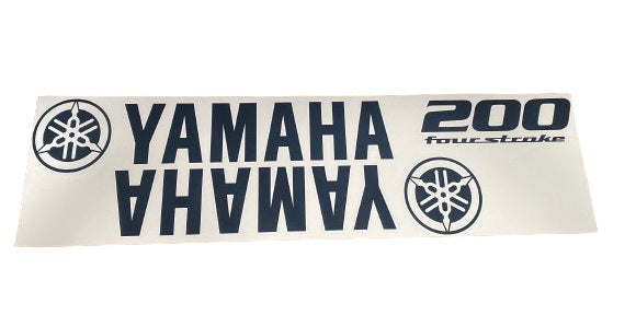 Yamaha Marine 200 Four Stroke Black Cowling Decal (3 pc.) Set