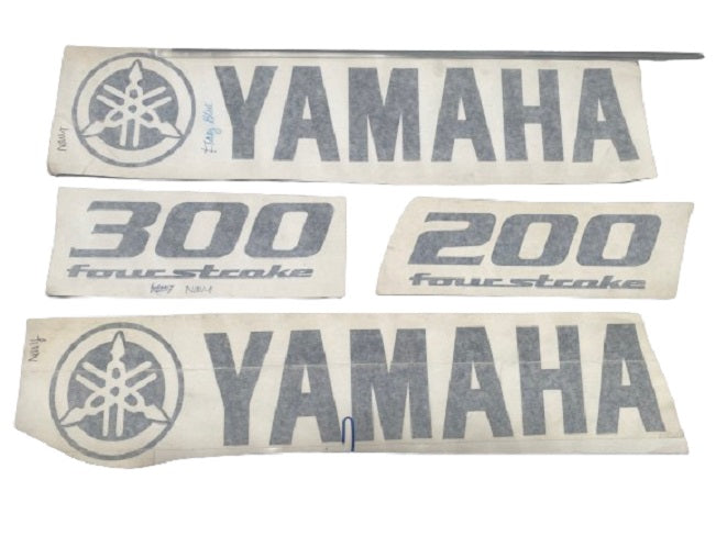 Yamaha Marine 200 or 300 Four Stroke Flag Blue Cowling Decal (3 pc.) Set