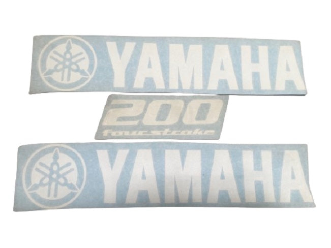 Yamaha Marine 200 Four Stroke White Cowling Decal (3 pc.) Set