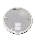 Bomar 20" Translucent White "P-Style" Aluminum Round Hatch With Exterior Latch Levers / Aluminum Mounting Ring