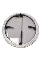 Bomar 20" Translucent White "P-Style" Aluminum Round Hatch With Exterior Latch Levers / Aluminum Mounting Ring