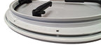 Bomar 20" Translucent White "P-Style" Aluminum Round Hatch With Exterior Latch Levers / Aluminum Mounting Ring