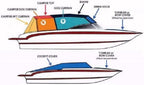 Monterey Boats 248 Montura Bowrider Sunbrella Taupe Tweed Aft Curtain CANV-AC-576012102T