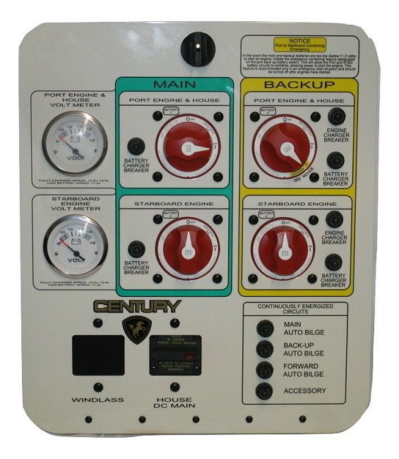 Century Boats 2900 & 3200 Center Console & Walk Around Dual Engine Battery Switch & Breaker Panel 56200746/56200686