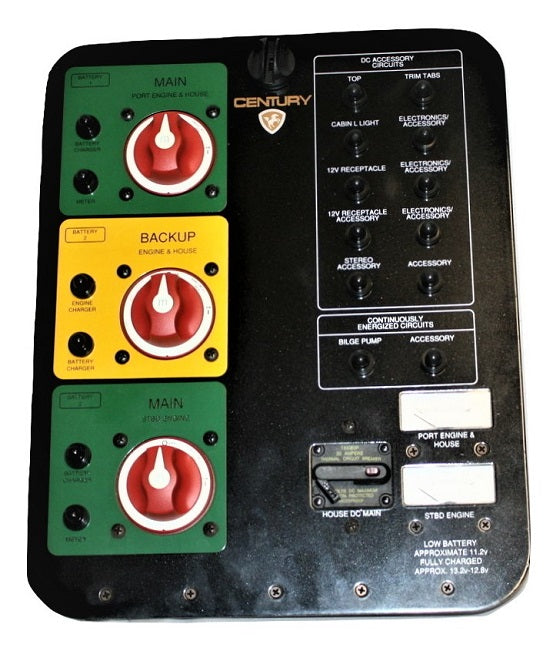 2007-2008 Century Boats Dual Engine Battery Switch & Breaker Panel 56200796